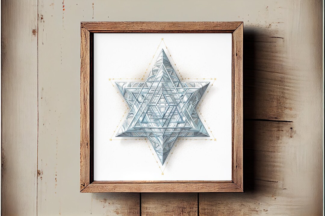 Art Deco Printable - Star of David Blue - Sacred Geometry Poster ...
