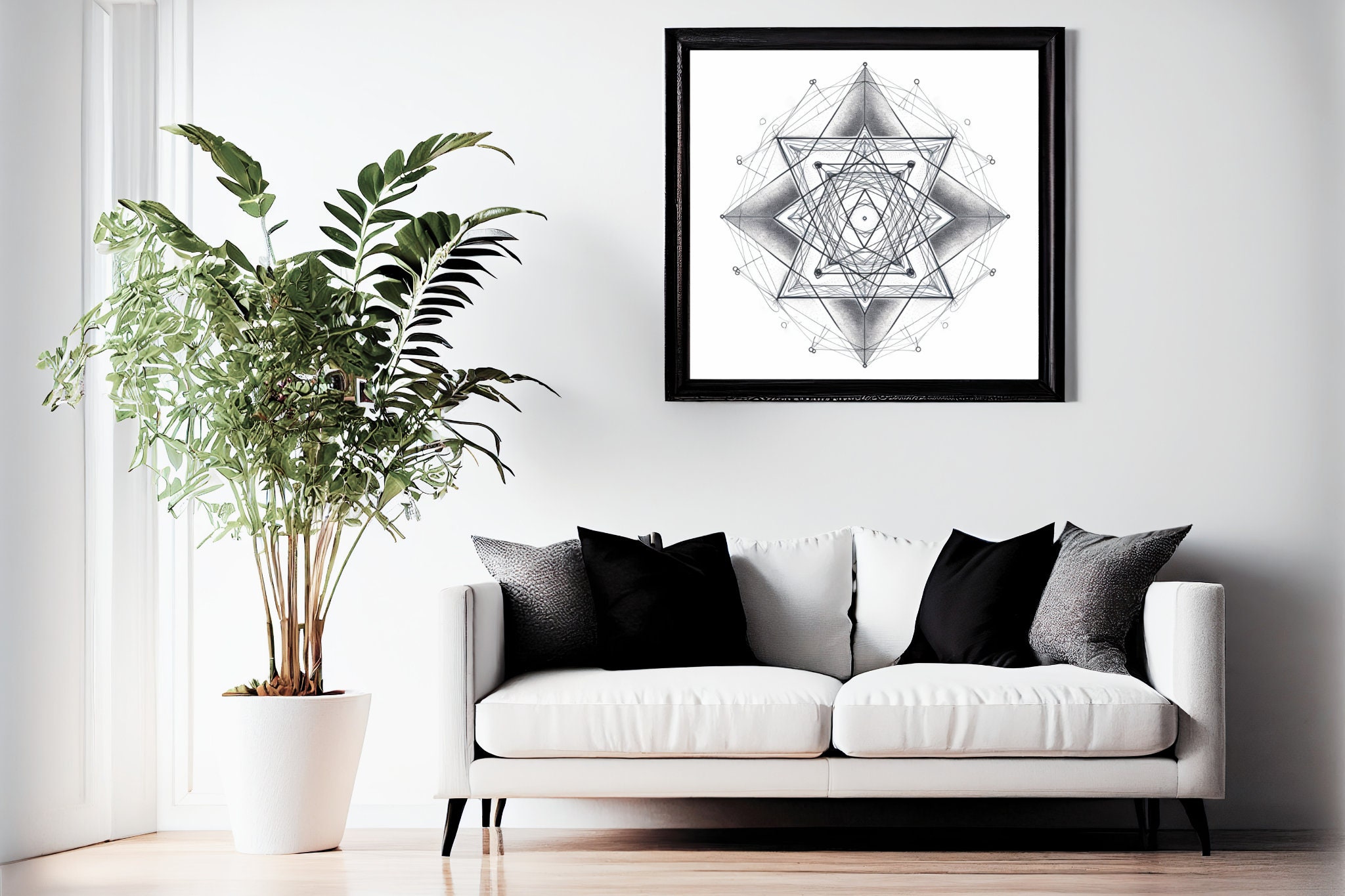 Art Deco Printable - Sacred Geometry Poster - Tangled Star 1 - Digital ...