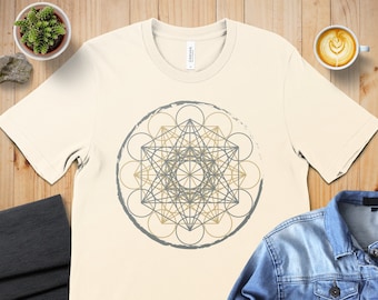 Koszulka Enso Circle, Kostka Metatrona, Odzież Sacred Geometry, Sprzęt festiwalowy, Odzież Zen,