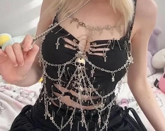 Upcycled sexy punk-style tank top