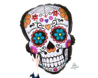 Halloween Mighty Sugar Skull 27/" Foil Balloon