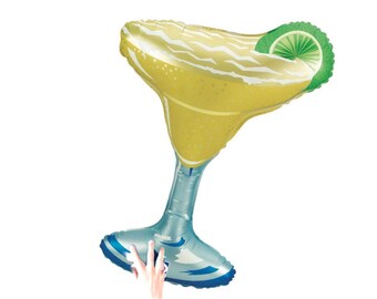 Margarita Glass Foil Balloon - 40 INCH - Cinco de Mayo Party - Final Fiesta Bridal Shower - Bachelorette - Margarita Party Table - Drink