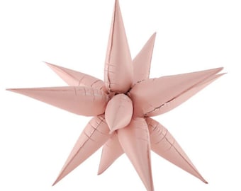 Matte Pastell Pink Starburst Mylar Ballons - 26 Zoll - 40 Zoll - Nur Luftfüllung - Geburtstagsfeier Ballons - Babyparty - Brautparty