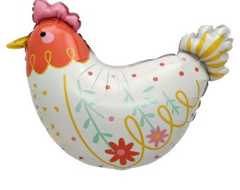 Folieballonnen Scandinavische kip - 23 inch - Barnyard thema verjaardagsfeestje ballon - boerderij babyshower decor - paasballonnen kip