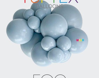 Tuftex Fog Latex Balloons - 5”, 11”, 17”, 24”, 36” Round and 260 Modeling Sizes - Clusters - Balloon Decor