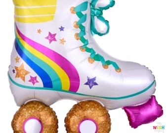 Roller Skate Balloons - 30 Inch - Foil Mylar Birthday Balloons - 1970's Theme Party - 80's Disco Theme Party