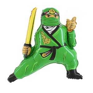 Palloncini Ninja Verdi - 27 Pollici - Palloncini per Feste di Compleanno Ninja - Foil Mylar