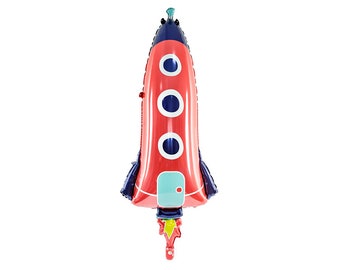 Spaceship Rocket Balloons - 41 Inch - Foil Mylar - Outer Space Party Birthday Balloons