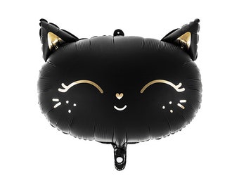 Svarta Katt Folie Mylar Ballonger - 19 TUM - Katt Kattunge Födelsedagsfest & Halloweenfest Ballongdekorationer