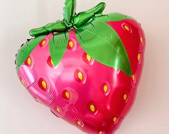 Palloncini in Mylar a forma di fragola - 21 pollici - Palloncino alla frutta - Festa di primo compleanno a tema frutti di bosco - Festa Twotti Fruitti - Baby shower dolce a tema frutti di bosco