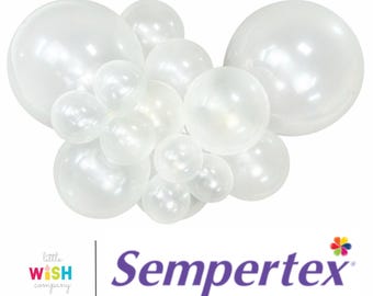Crystal Clear Sempertex Latex Balloons - 5, 11, 18, 14 Inch Round, 260, 6 Inch Link-O-Loon Balloons - Professional Quality Latex Balloons