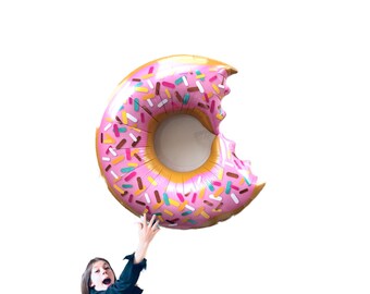 Balões de Mylar de Foil DONUT - 34 polegadas - Fabricado nos EUA - Decoração para festa de crescimento Donut
