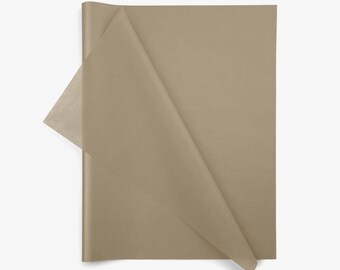 Taupe silkespapper - 20 x 30 tum - Paket 10 eller 25 - Presentpapper - Lyxigt silkespapper - Tillverkat i USA