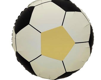Globos de aluminio con forma de balón de fútbol - Redondos de 45 cm - Globos para fiestas de cumpleaños con temática deportiva, de fútbol europeo y atletas.