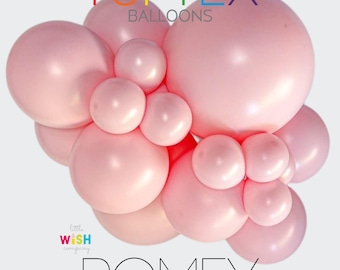 Tuftex Romey Pink Latex Balloons - 5&quot;, 11&quot;, 17&quot;, 24&quot;, 36&quot; Round and 260 Modeling Sizes - Blush Pink - Pearl Metallic Finish