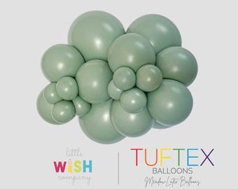 Meadow Green Latex Balloons - Tuftex - 5”, 11”, 17”, 24”, 36” Round and 260 Modeling Sizes - Pearl