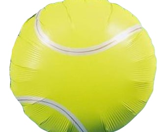 Tennis Ball Foil Balloons - 18 Inch - Tennis Birthday Theme Party Balloons