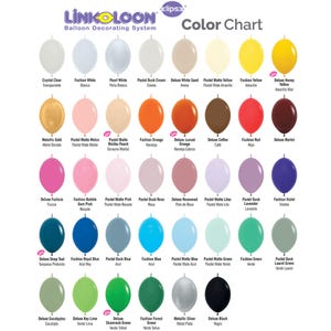 6 Inch Link-O-Loon Sempertex Latex Balloons - Package 10 - Linking Balloons - Professional Quality Latex Balloons - Sempertex Color Chart