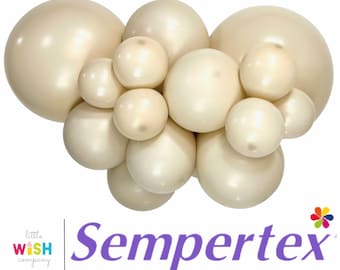 Deluxe White Sand Sempertex Latex Balloons - 5”, 9", 11”, 18”, 24”, 36” Round Balloons, 12” Link-O-Loon, 6” Link-O-Loon and 260 Modeling