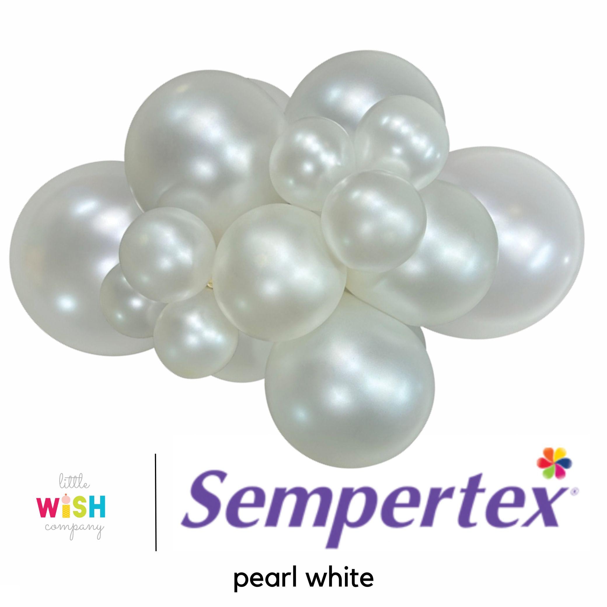 Pearl White Latex Balloons - Sempertex - 5, 11, 18, 14 Inch Round