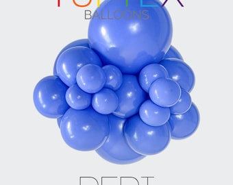 Tuftex Peri Periwinkle Latex Balloons - 5”, 11”, 17”, 24”, 36” Round and 260 Modeling Sizes - Clusters - Balloon Decor