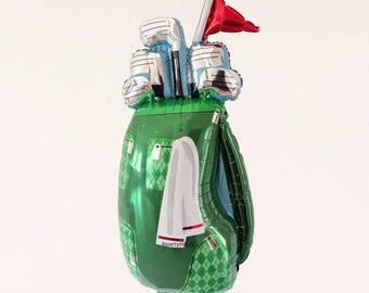 Globos de aluminio con forma de palos de golf - 94 cm - Forma de bolsa de golf - Globos para fiesta de cumpleaños con temática de deportes, golf y tee - Lets ParTee