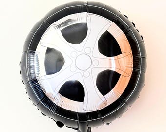 Palloncini con pneumatici per auto da corsa - 18 pollici - Mylar in laminato - Festa con auto da corsa - Decorazione con palloncini per compleanno Two Fast
