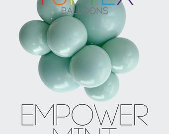 Tuftex Empowermint Green Latex Balloons - 5”, 11”, 17”, 24”, 36” Round and 260 Modeling Sizes - Clusters - Balloon Decor