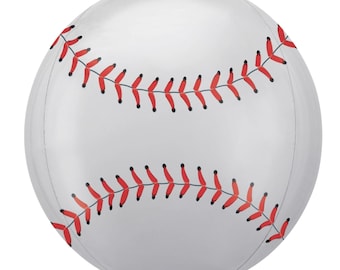 Baseball Orbz Globe Foil Balloons - 16 Inch - Spherical - Sports Theme Birthday Party Balloons