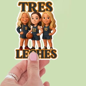 Funny Basketball Sticker, Tres Leches Sticker Fever, Hull Cunningham Clark Design, Indiana Sports, Laptop Water Bottle Sticker