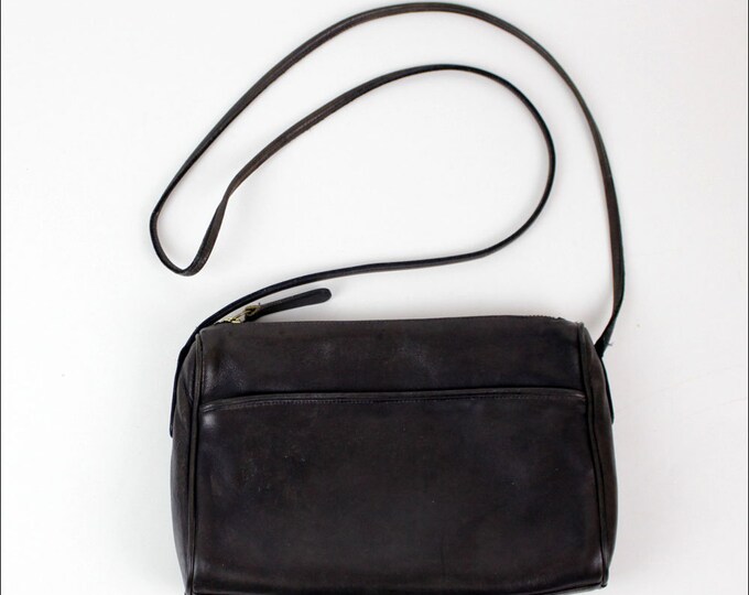 Coach Black Leather Sling Bag / Long Strap Cross Body Bag Etsy