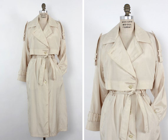 Pearly Lightweight Trench Coat S-L • 90s Trench Co