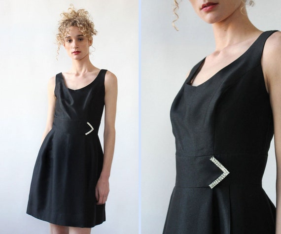 Sparkly Arrow LBD M • 60s Black Dress • Vintage Mi