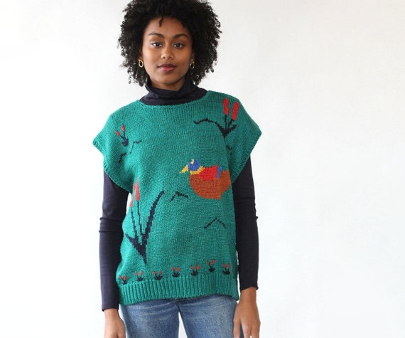 Marshland Sweater Vest M-XL • 80s Sweater • Vintag