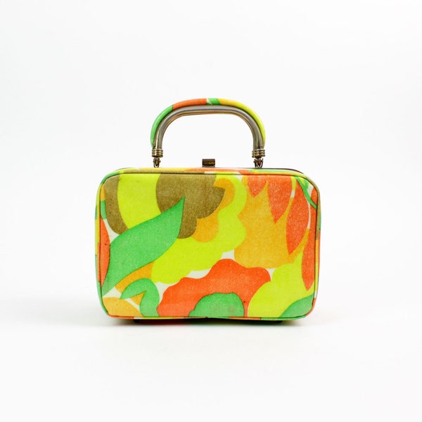 bright box purse | Bobbie Jerome 60s lunchbox | floral structured purse