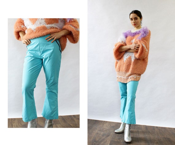 Sky Blue Kick Flares XS • 70s Pants • Kick Flare p