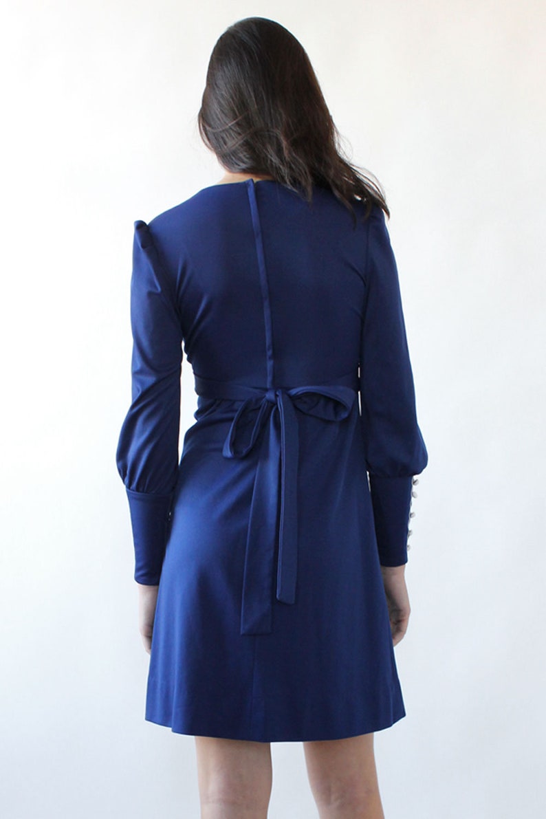 Navy Veruca Salt Dress XSS \u2022 70s Dress \u2022 Blue Vintage Dress \u2022 Vintage Mini Dress \u2022 Vintage Mod Dress \u2022 Vintage Embroidered Dress \u2022 D2973