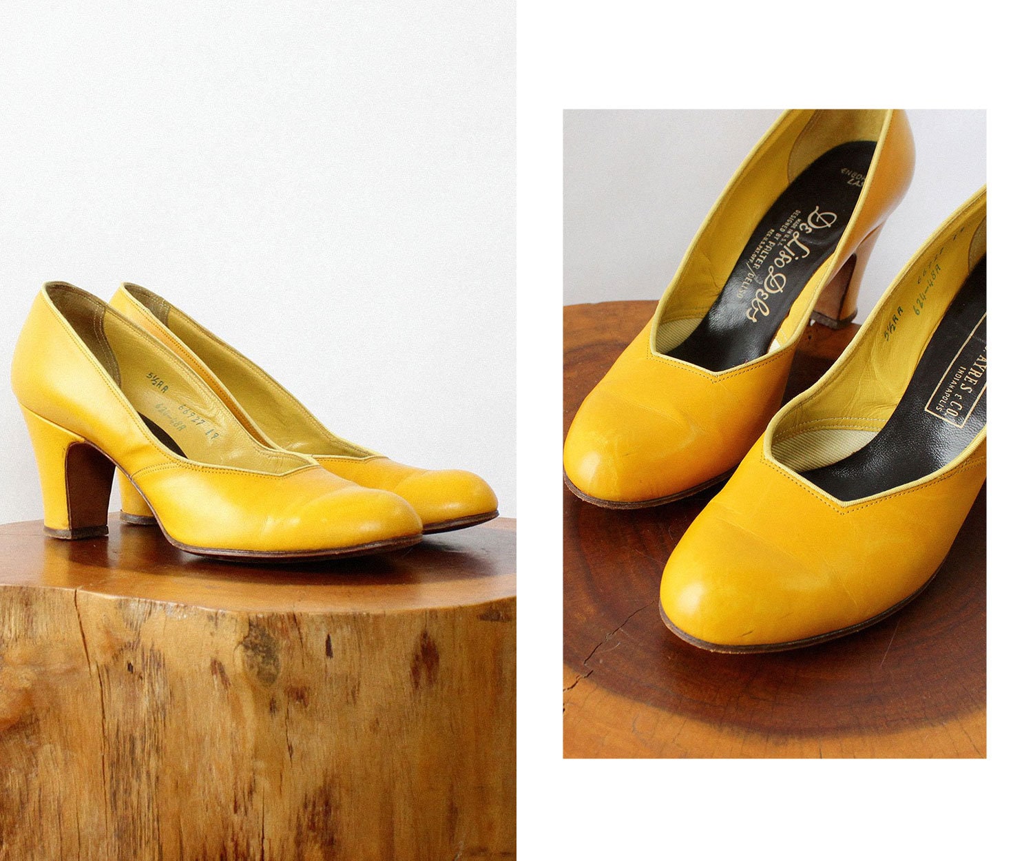 mustard high heels