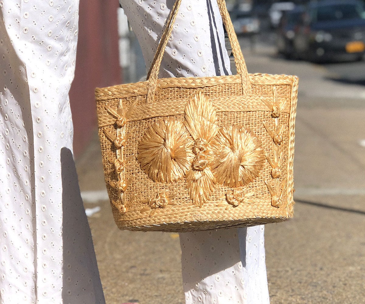 Woven Raffia Tote Summer Bag Straw Tote Woven Straw Bag Etsy