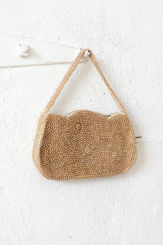 Pearlescent Mini Bag • 60s Handbag • Vintage Beade