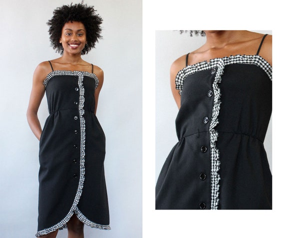 Victor Costa Gingham Ruffle Dress XS/S • Vintage L