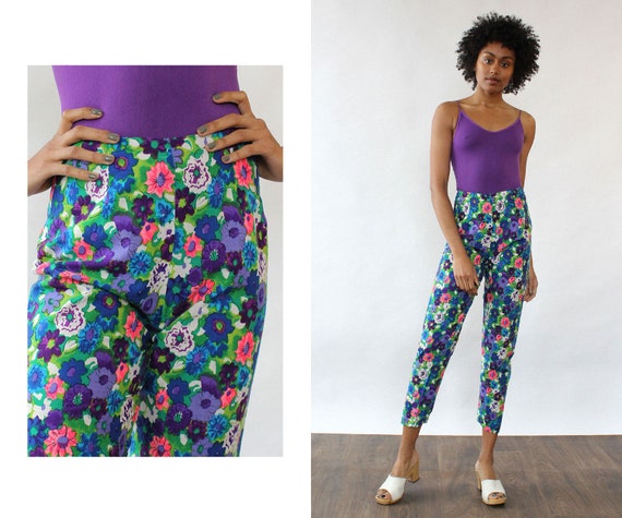 Joy Floral Cigarette Pants XS/S • 60s Cigarette Pa
