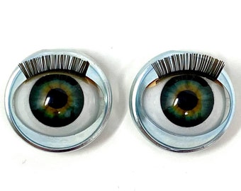 6 Grey Eyes 4 Green Eyes Lot 1 10 Large Size 22 Blinking Sleeping Open Close Doll Eyes with Lashes