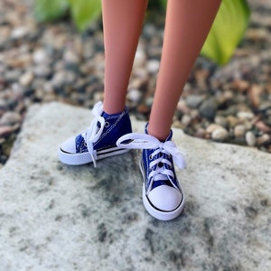 5 Pairs of Lace Up Canvas Sneaker Shoes for 1/4 BJD SD    Doll 7.5cm 