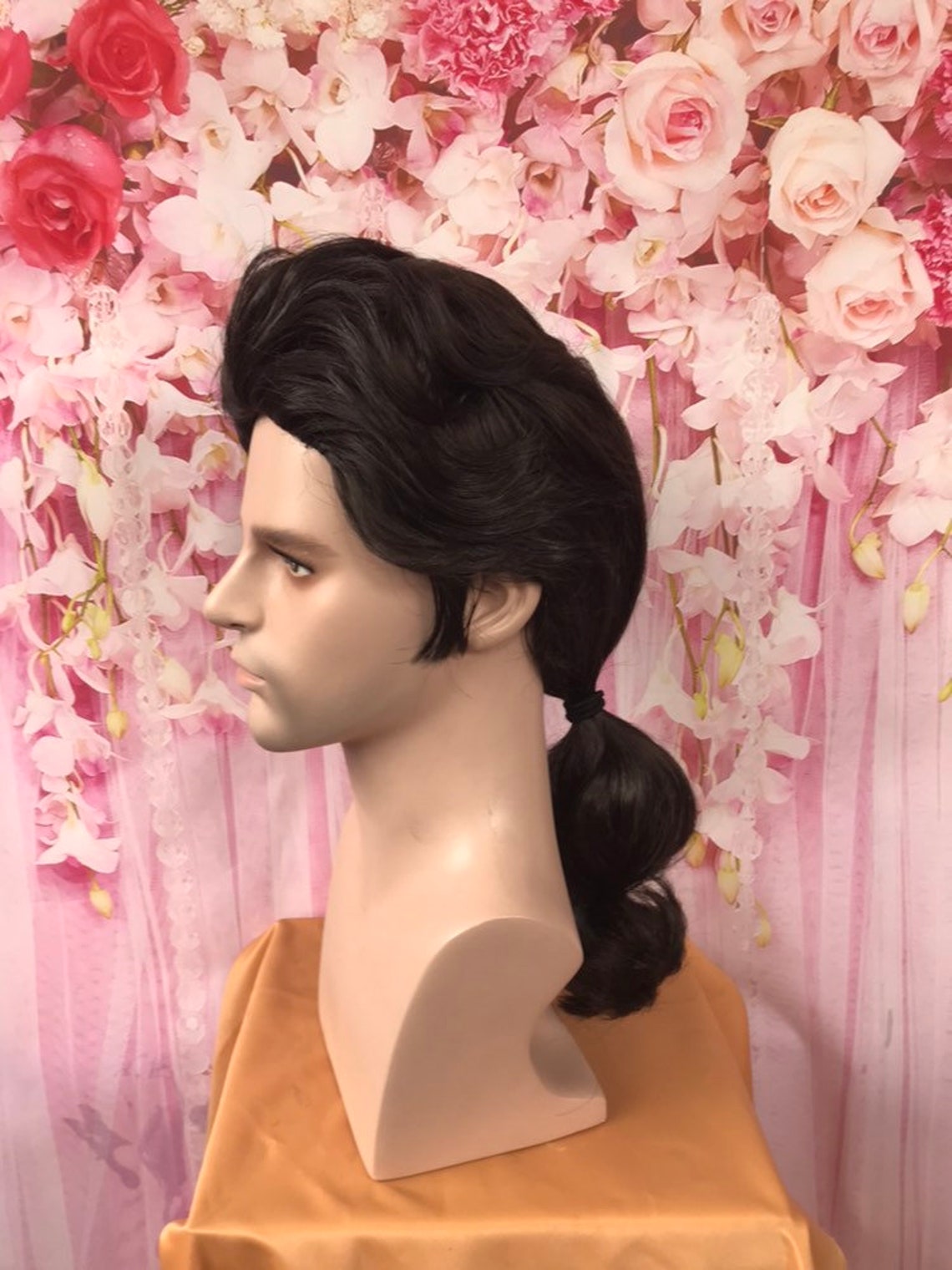 Beauty and the Beast Men's Gaston Wig Ponytail Custom Etsy