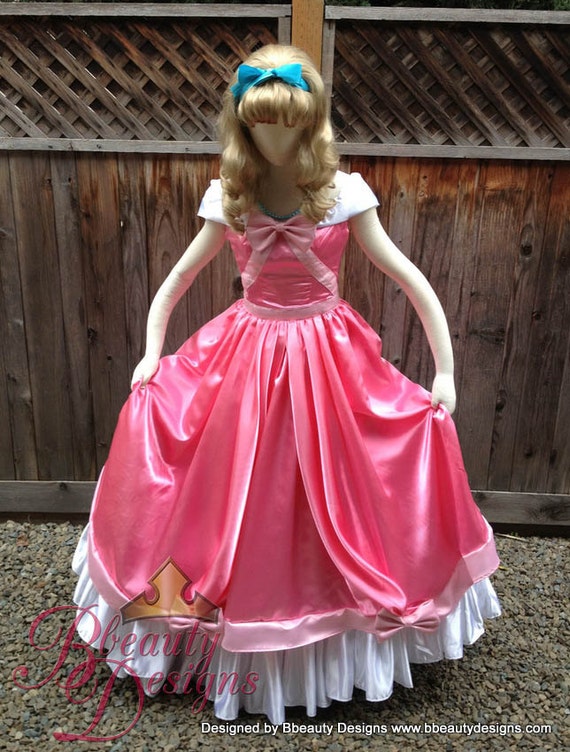 Cinderella Pink Mice Ballroom Dancing Gown Dress Couture Custom