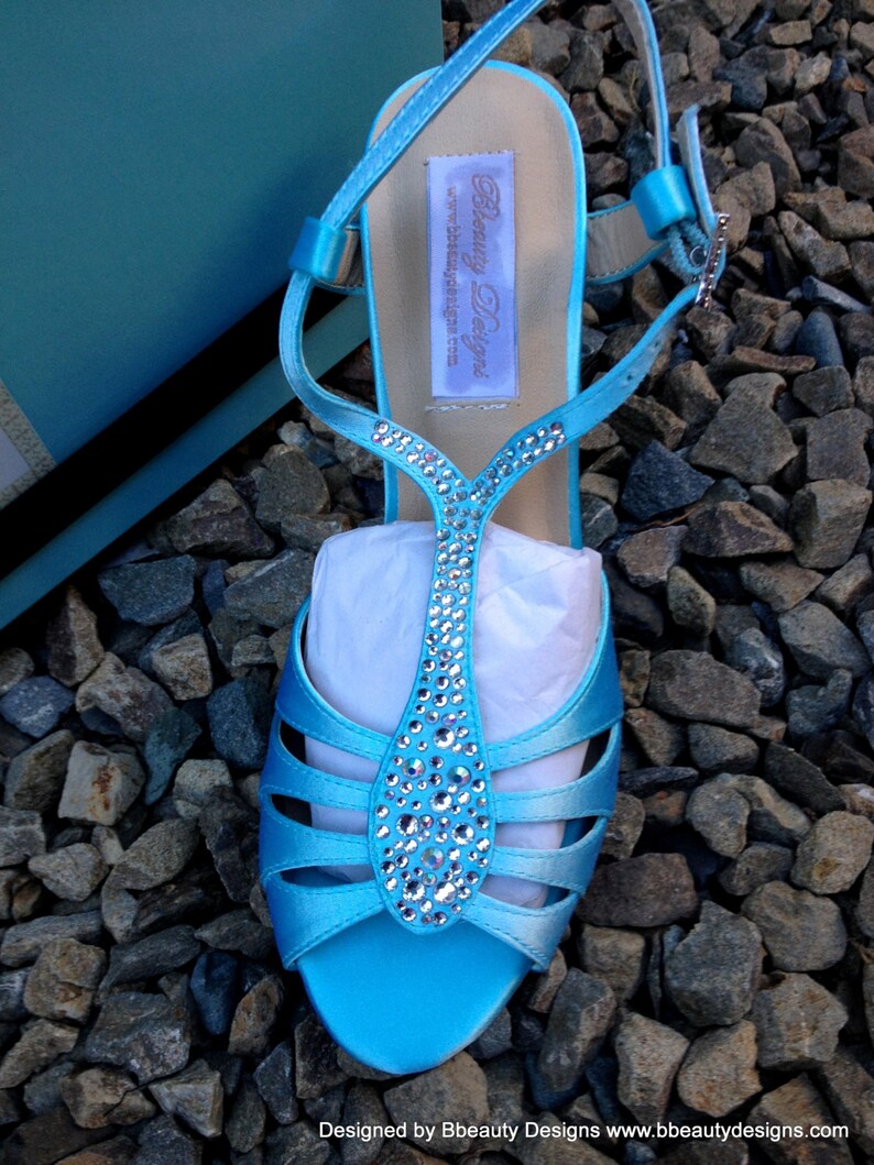 Jasmine Bridal Heels Aqua Adult Pair Shoes Dress Shoes Wedding Etsy
