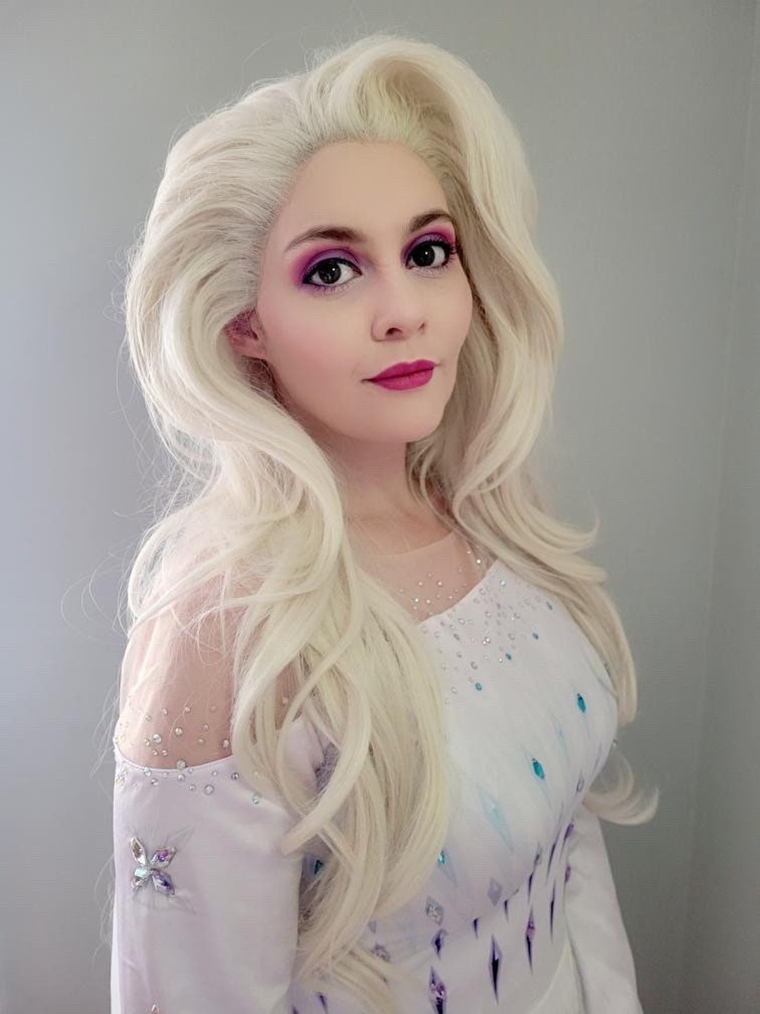 Elsa Frozen Natural Look Princess Wig Lace Front Romantic Updo Quality  Custom Couture Styled -  Italia