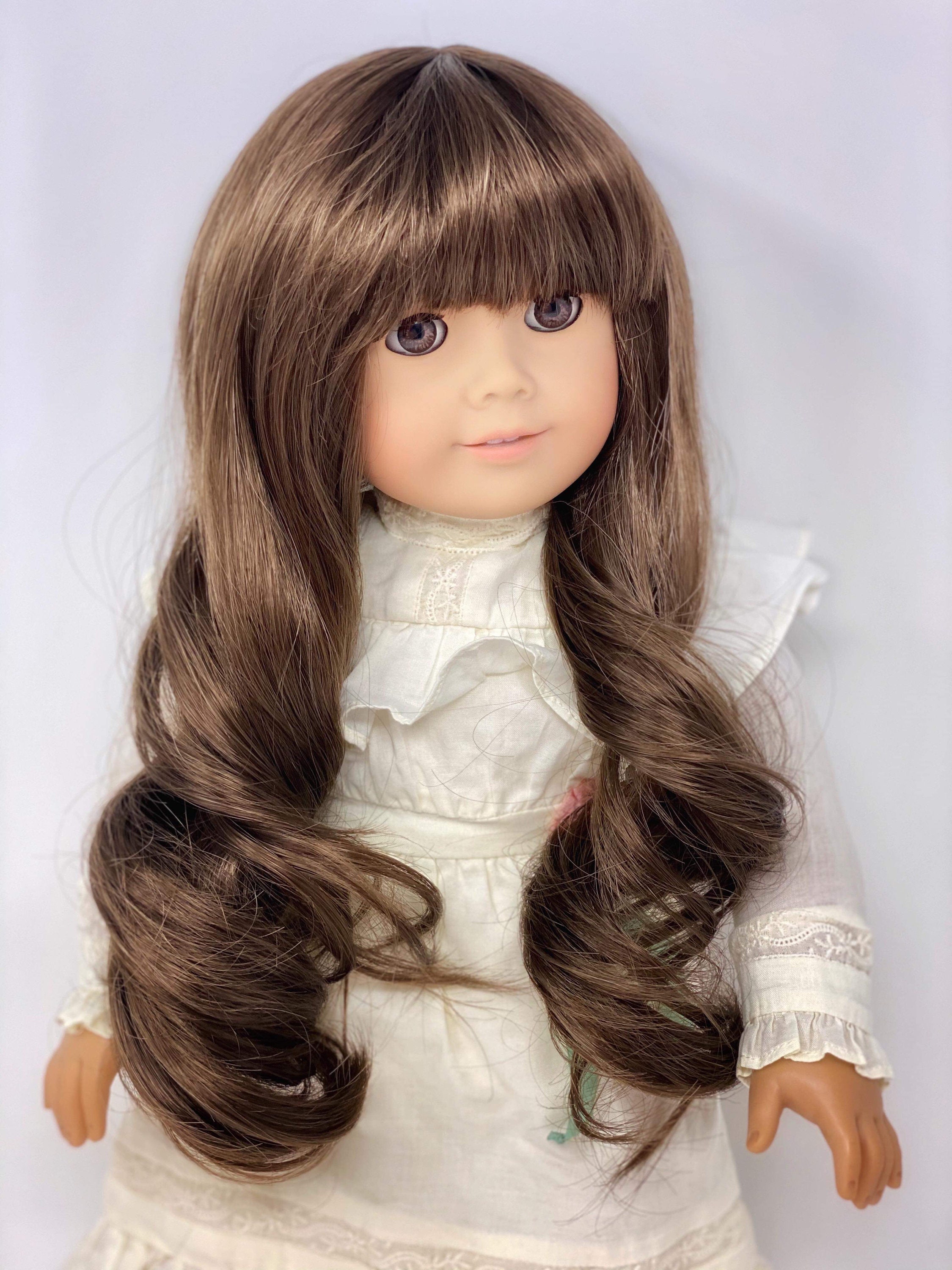 Doll Wig, Bebe 11-12”, Dark Brown mohair. Baby doll wig 100% Pure mohair Wig