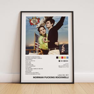 Póster de Lana Del Rey / Portada del álbum de Norman Rockwell / Arte mural para sala de música 2019 (sin marco)